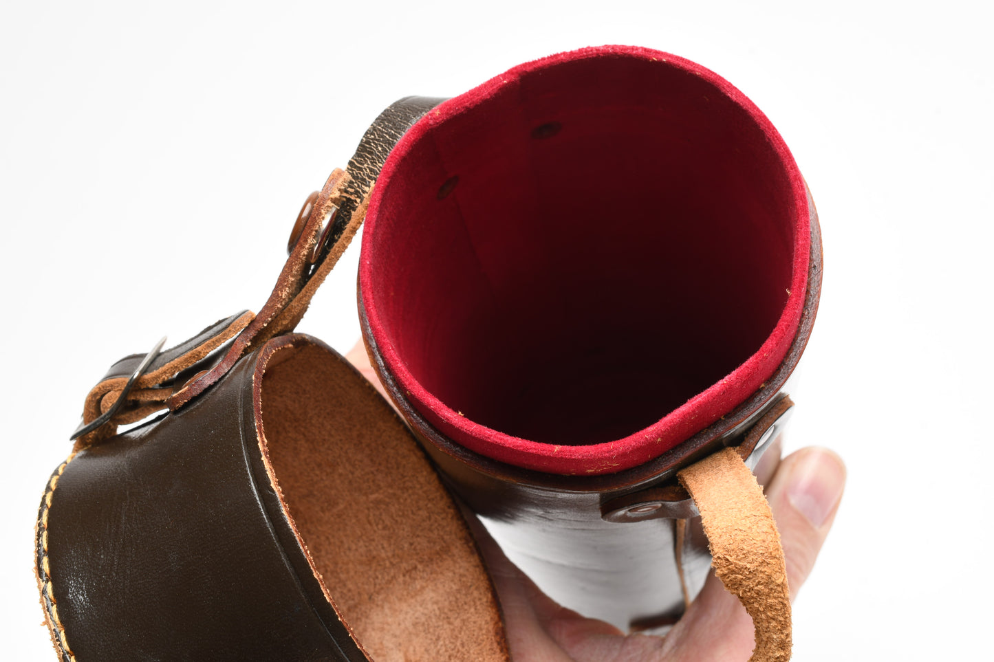 Accura brown hard lens case ~10x3", Nice and clean