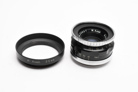 Kyoei (Acall, Kuribayashi Orikkor) LTM M39 Mount 35mm F3.5 lens + Hood, Great!