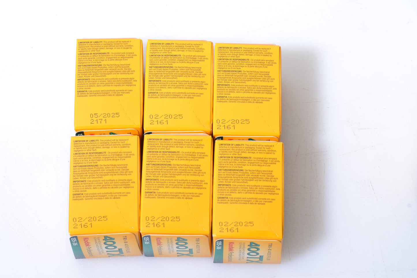 6X Rolls Kodak TMAX TMY 400ASA 135-36 B&W 35mm Film, Expires 02/2025 to 05/2025