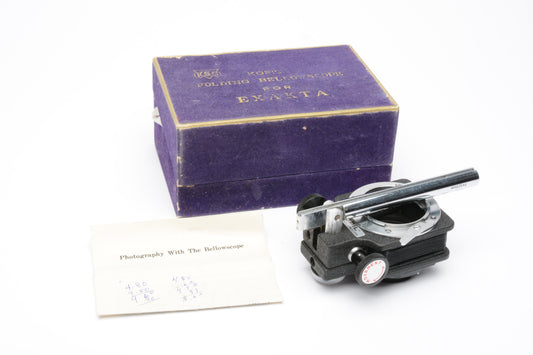 Kopil Folding bellows for Exakta mount, Mint in box w/Instructions