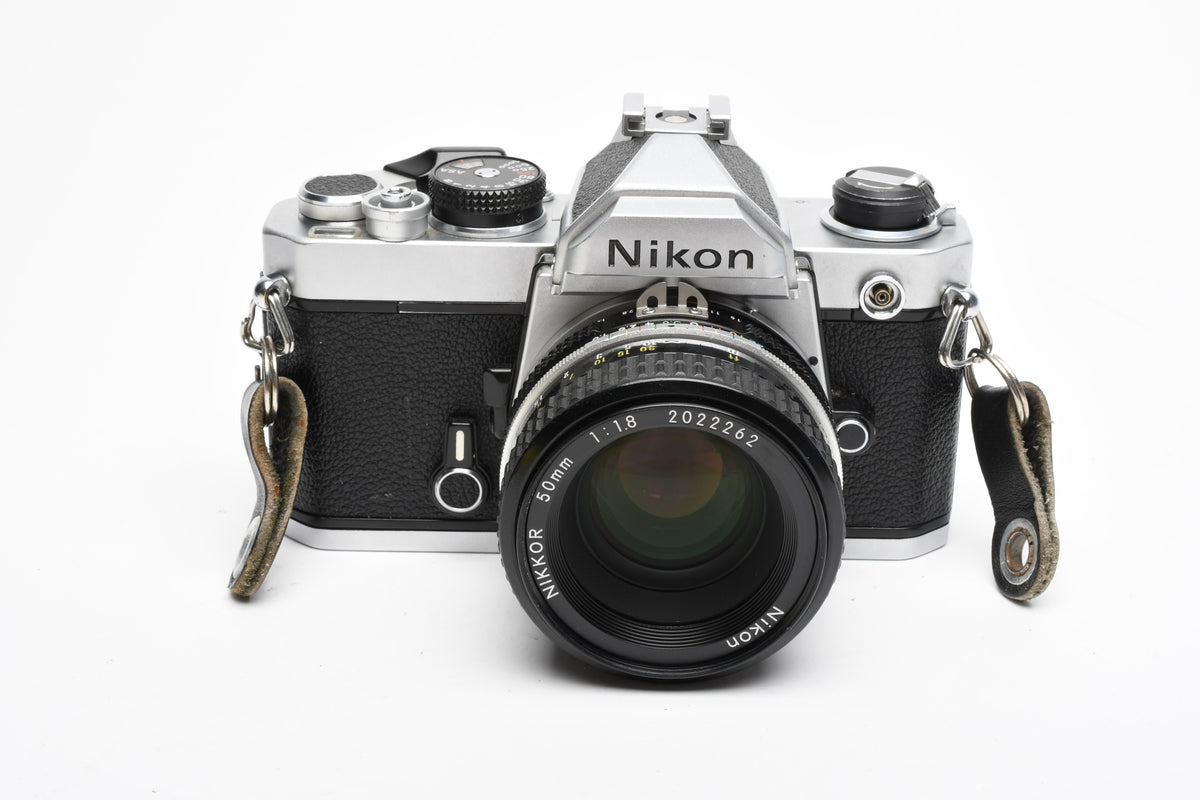 Nikon FM Chrome Body 35mm SLR w/50mm f1.8 lens, New seals, Tested, Great!