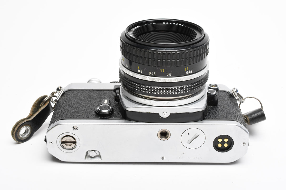 Nikon FM Chrome Body 35mm SLR w/50mm f1.8 lens, New seals, Tested, Great!