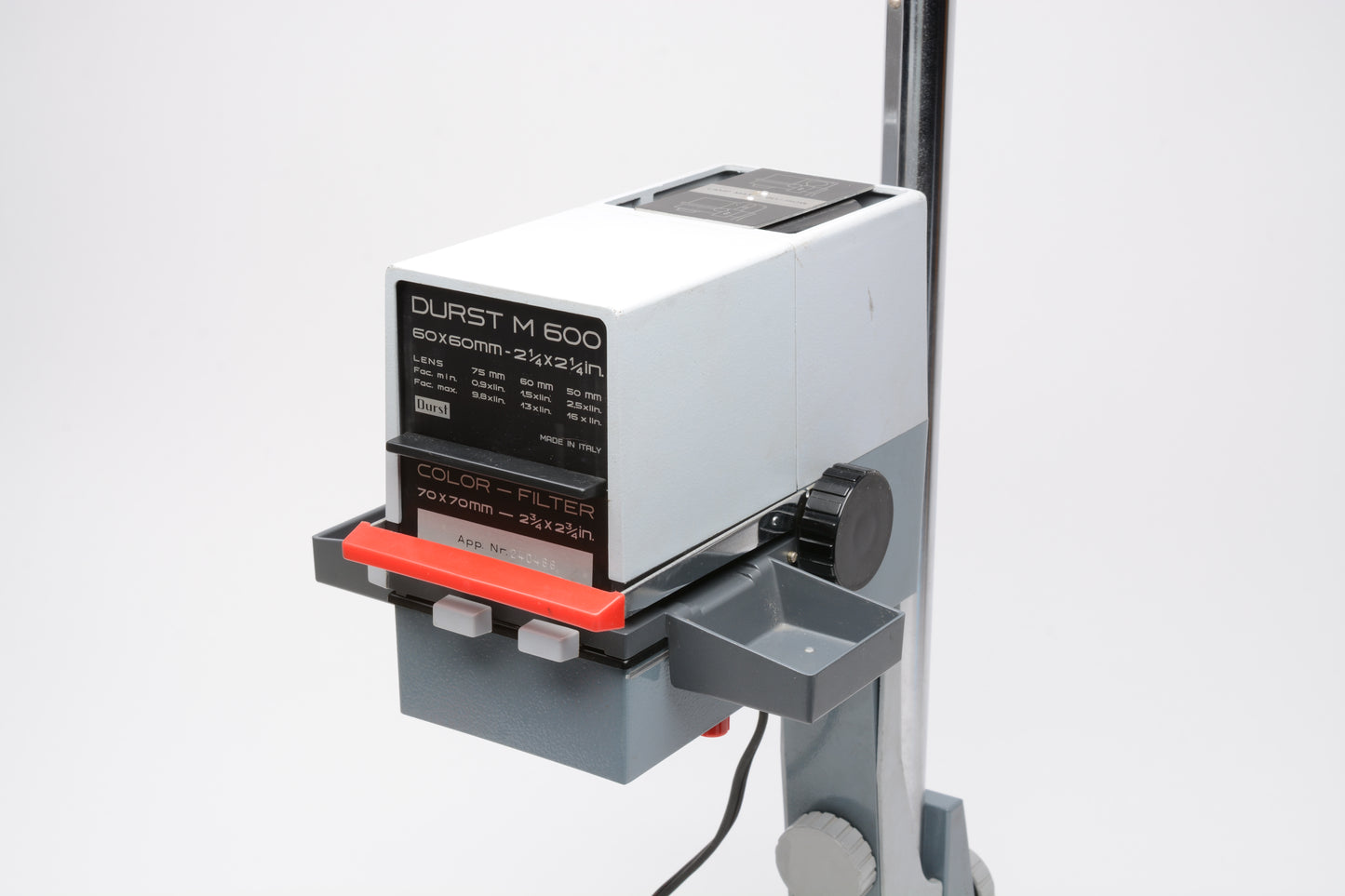 Durst M600 Enlarger w/6Neg carrier, Schneider 50mm F4.5 lens, Tested, Great!