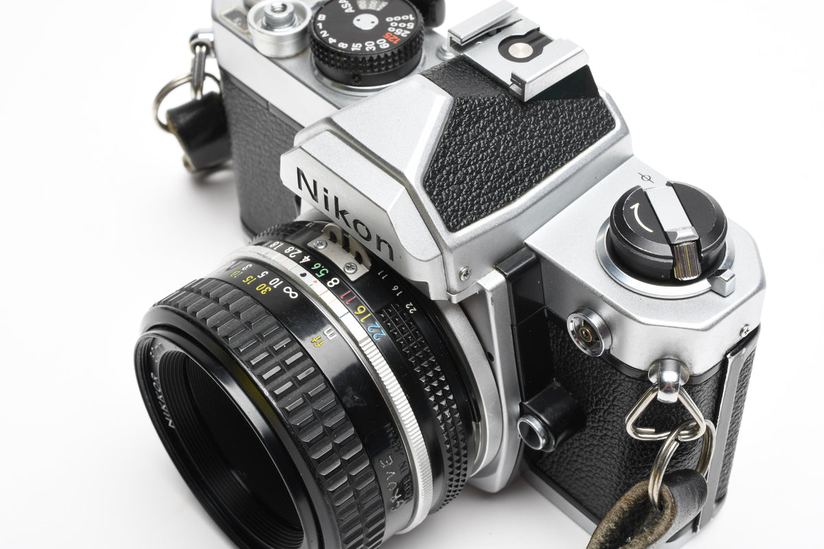 Nikon FM Chrome Body 35mm SLR w/50mm f1.8 lens, New seals, Tested, Great!