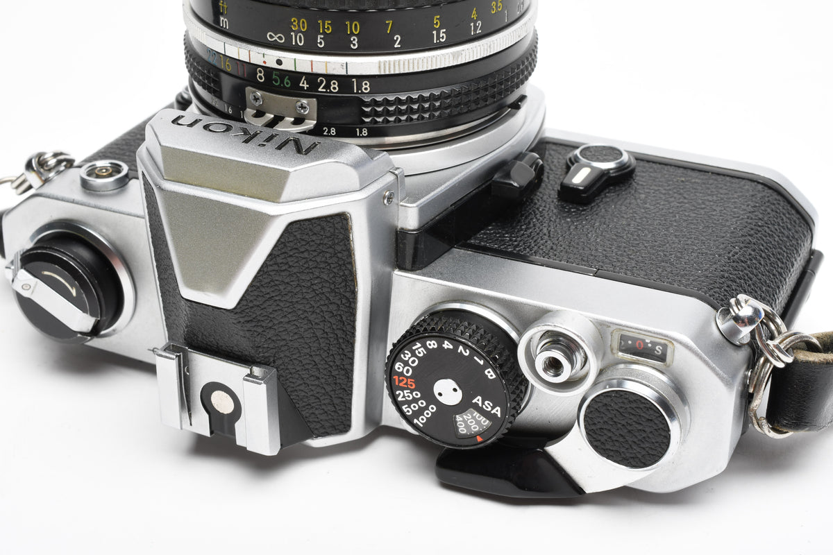 Nikon FM Chrome Body 35mm SLR w/50mm f1.8 lens, New seals, Tested, Great!