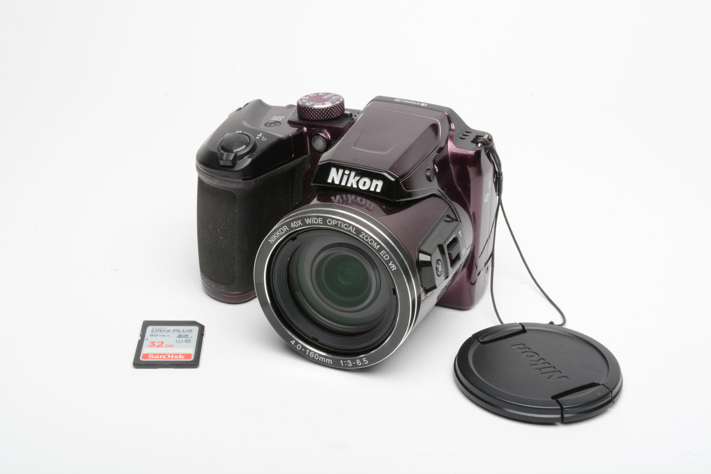 Nikon Coolpix B500 16MP Digital Point&Shoot Camera w/40x Zoom (Plum), Tested