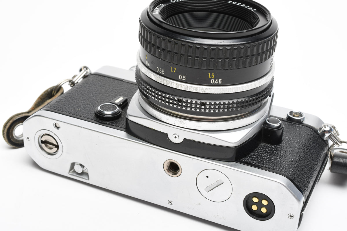 Nikon FM Chrome Body 35mm SLR w/50mm f1.8 lens, New seals, Tested, Great!