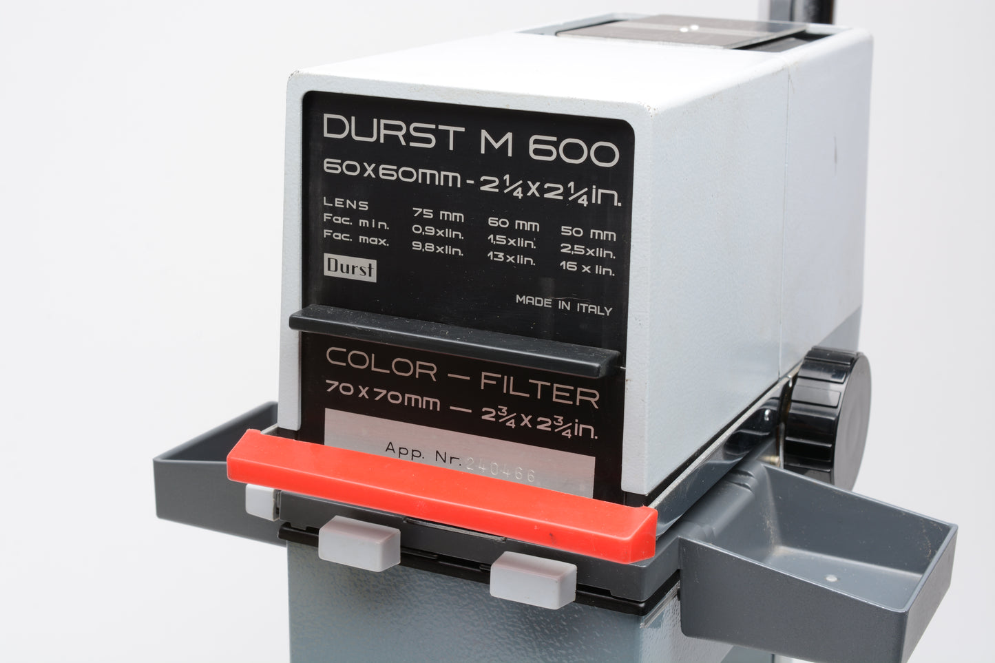 Durst M600 Enlarger w/6Neg carrier, Schneider 50mm F4.5 lens, Tested, Great!