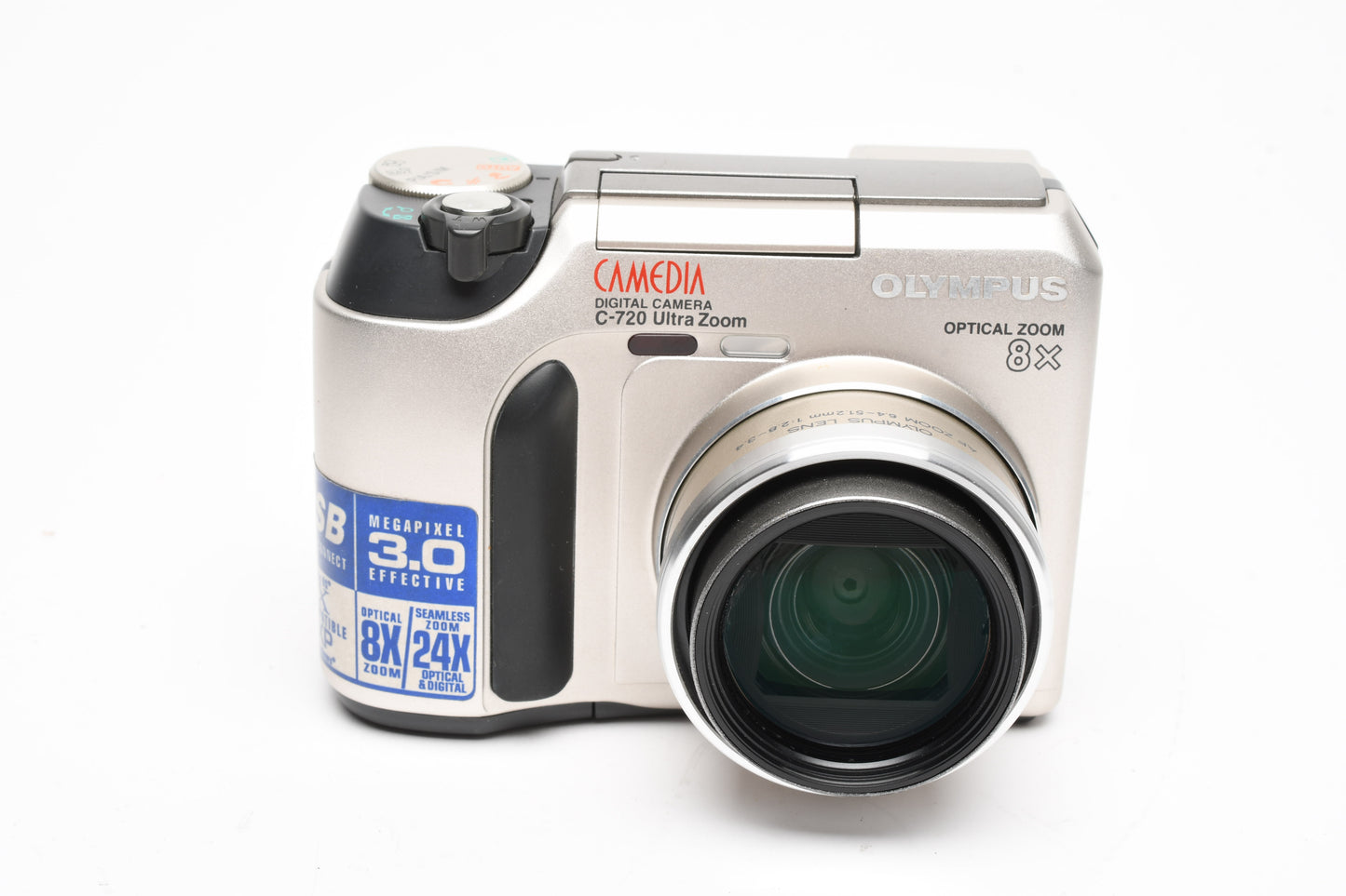 Olympus C-720 3MP Camedia Digital Point&Shoot w/Case, cap, 128MB card