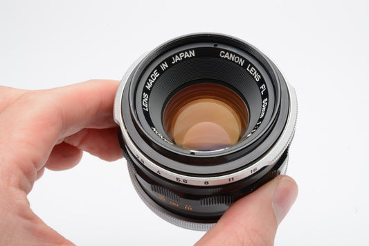 Canon 50mm f1.8 FL prime lens, caps, very clean, nice coatings