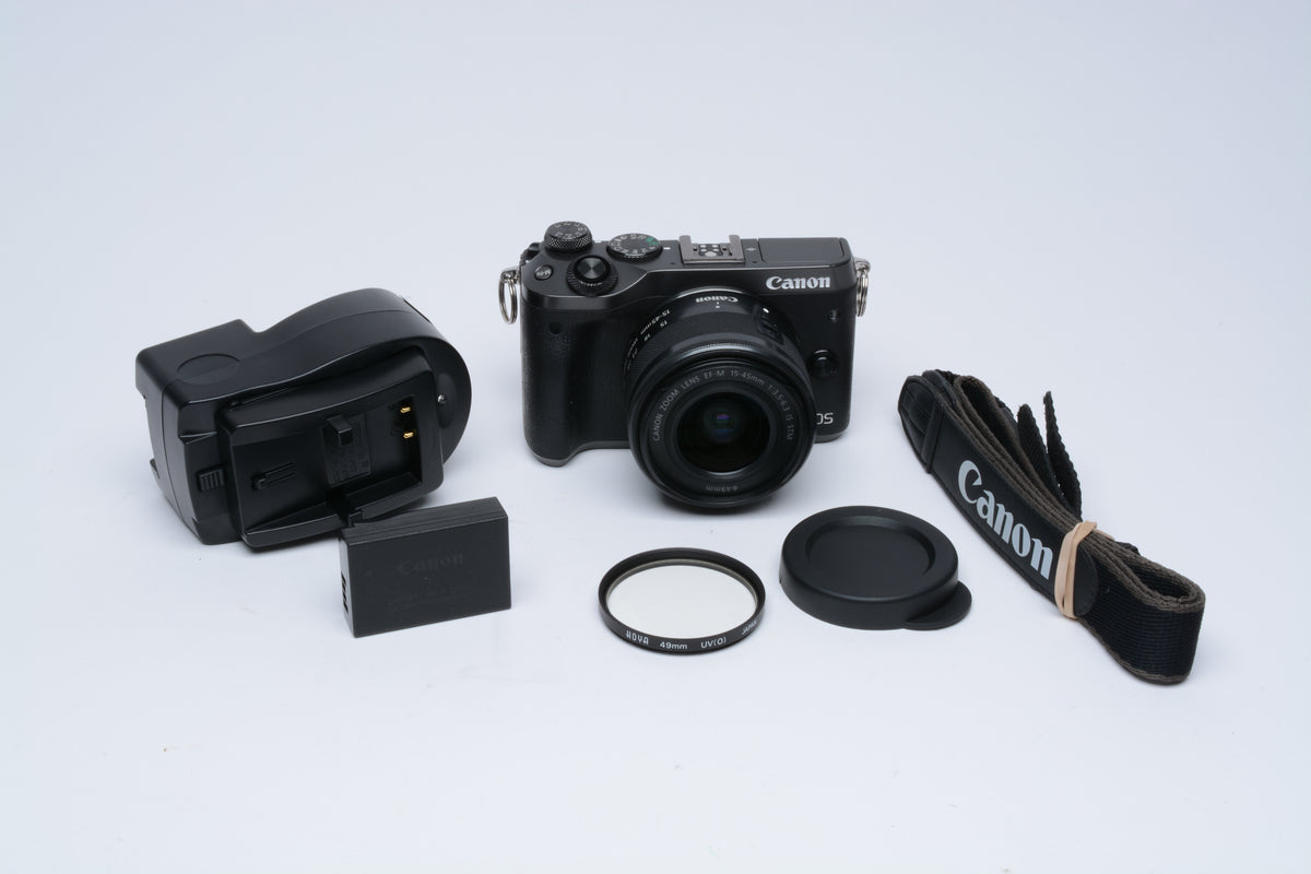 Canon EOS M6 Mirrorless Camera w/ EF-M 15-45mm f3.5-6.3 IS STM++