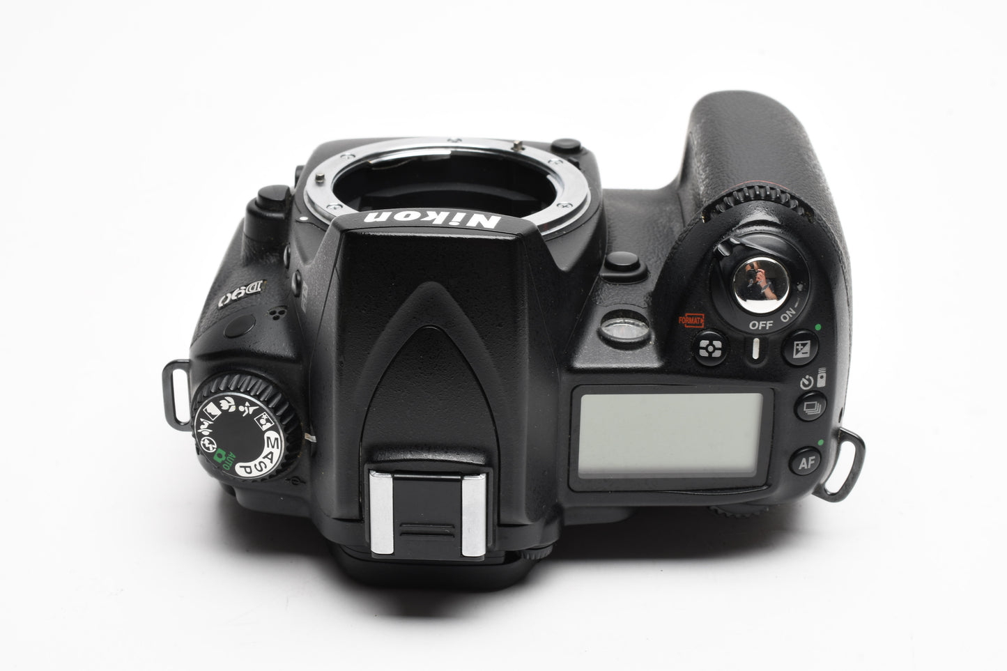 Nikon D90 DSLR body, batt, charger, strap, 2X books, 14K Acts