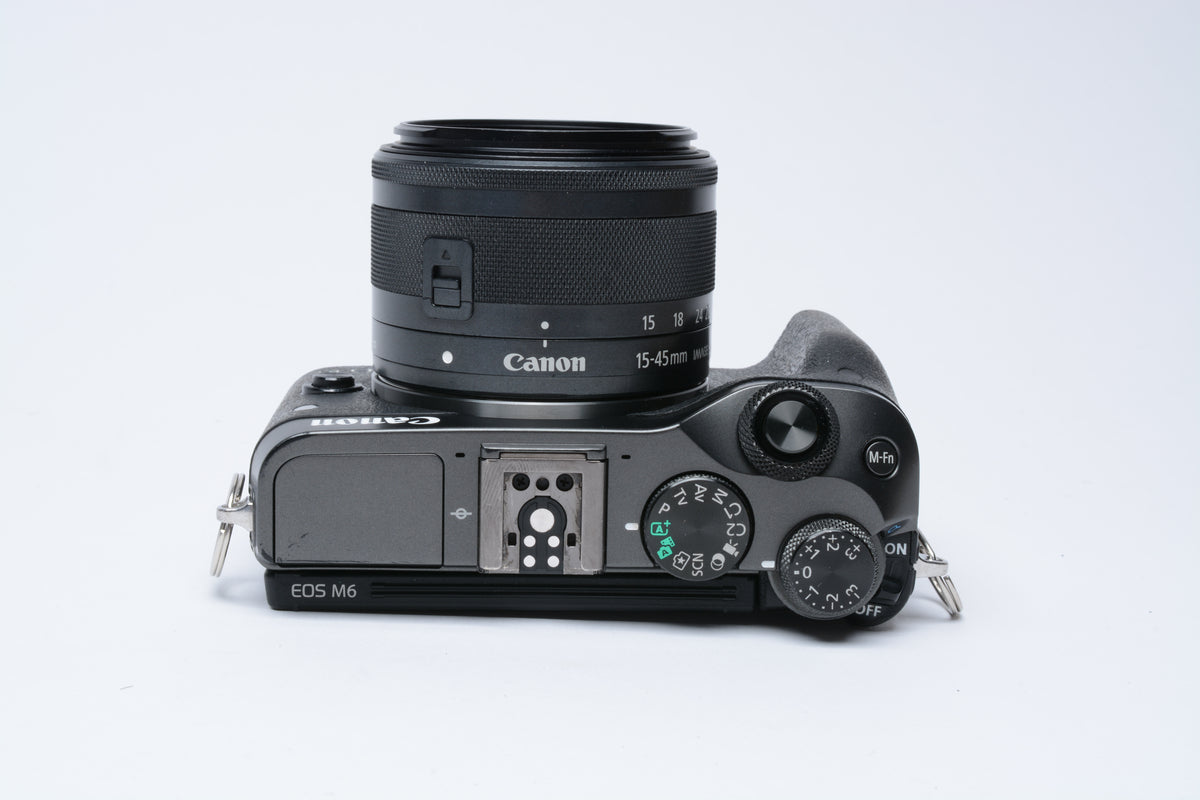 Canon EOS M6 Mirrorless Camera w/ EF-M 15-45mm f3.5-6.3 IS STM++