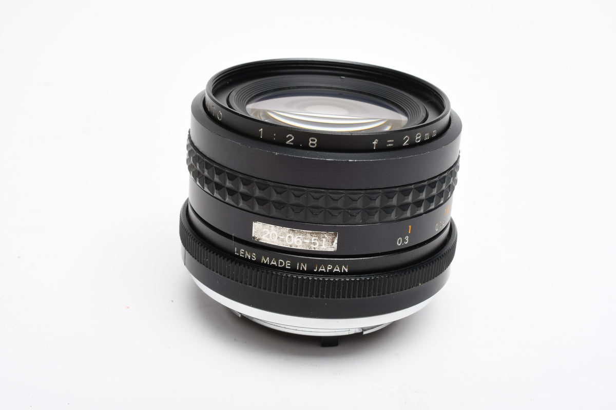 Focal MC Auto 28mm F2.8 Wide Angle Lens for Minolta MD Mount w/Caps, Good, Read*