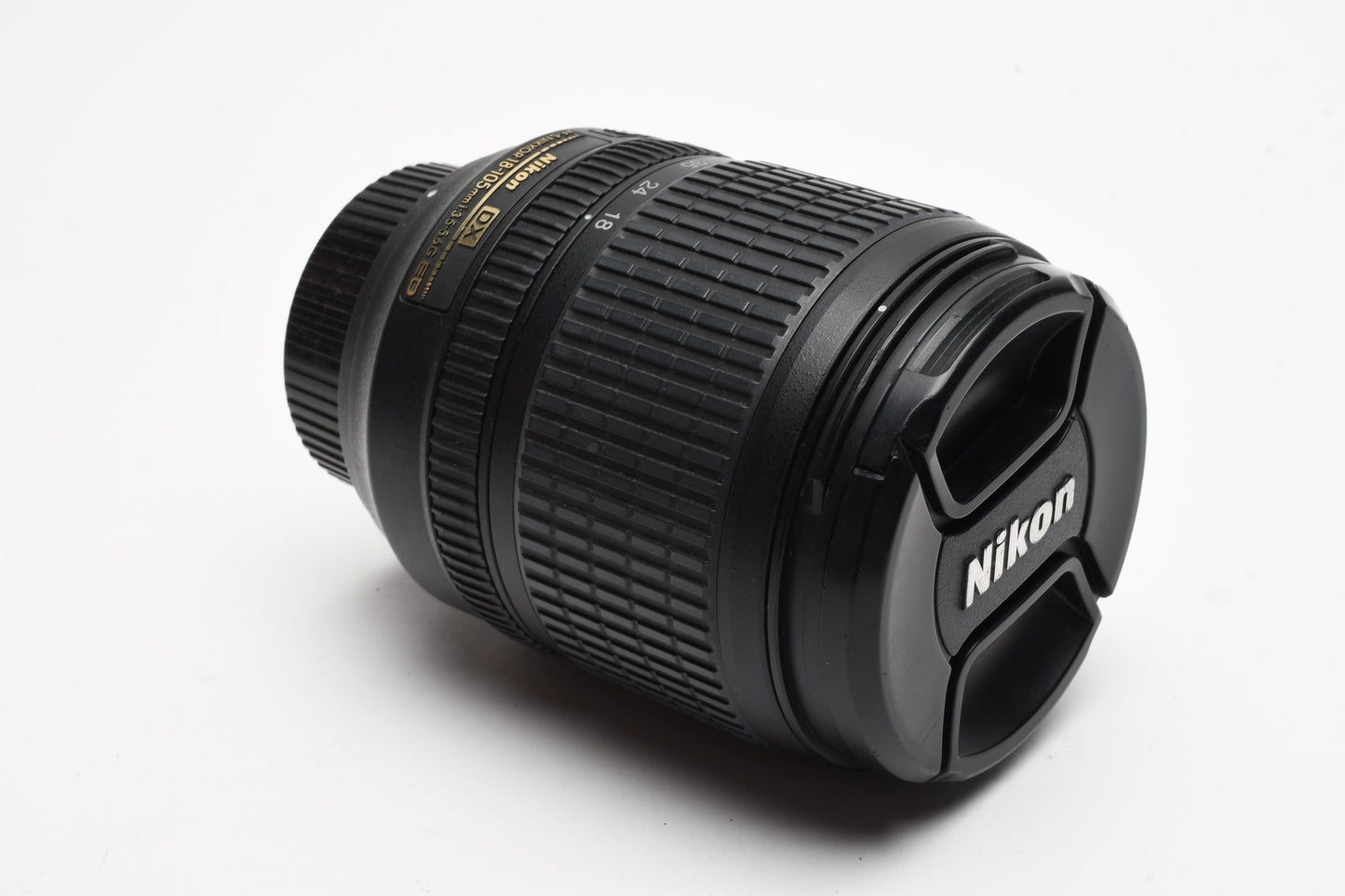 Nikon AF-S 18-105mm f3.5-5.6G ED DX VR zoom lens, caps, clean, Nice