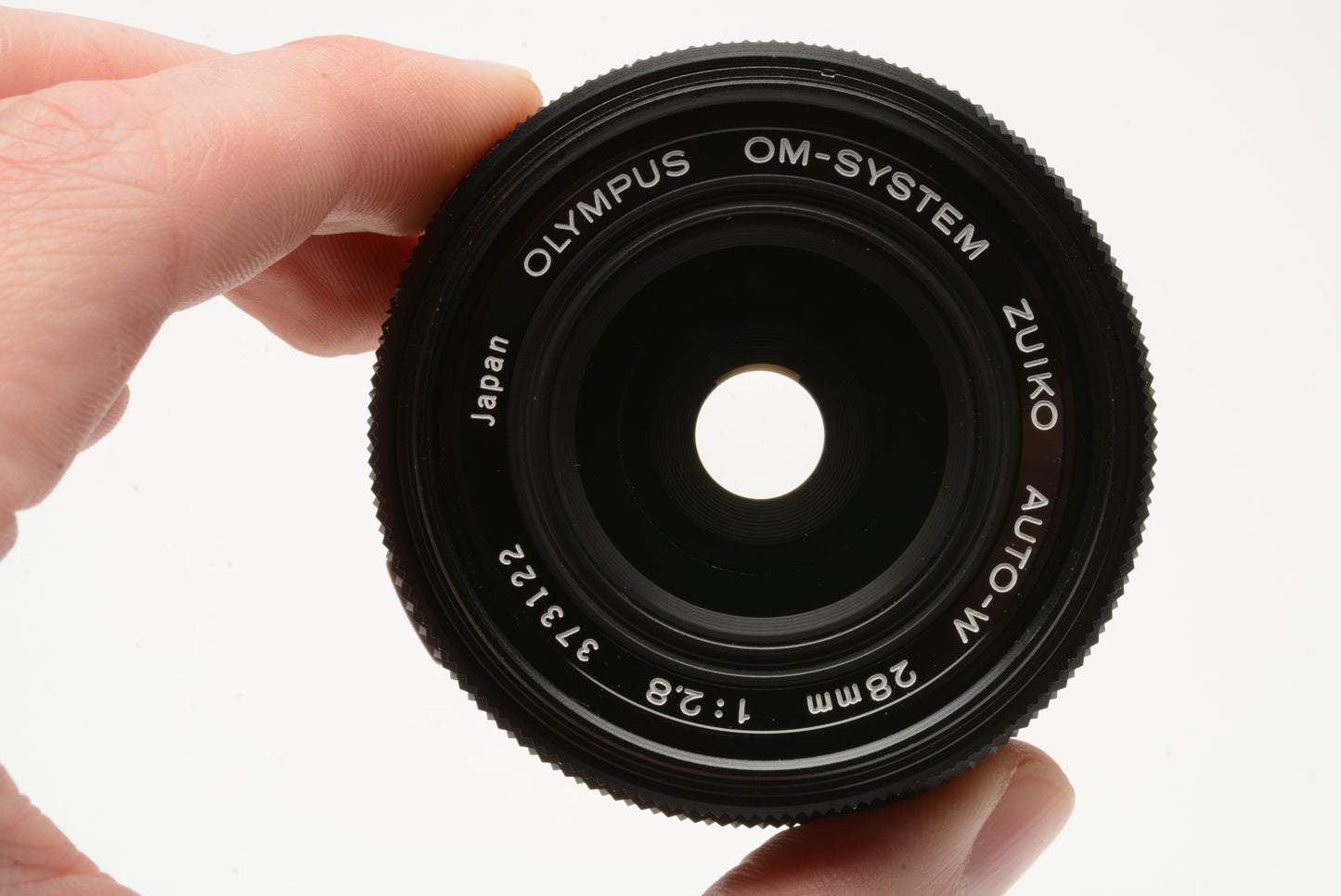 Olympus OM-System 28mm f2.8 wide angle lens, caps + case