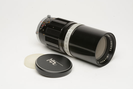 Olympus E. Zuiko Auto-T 150mm f4 Pen Series lens, caps, clean