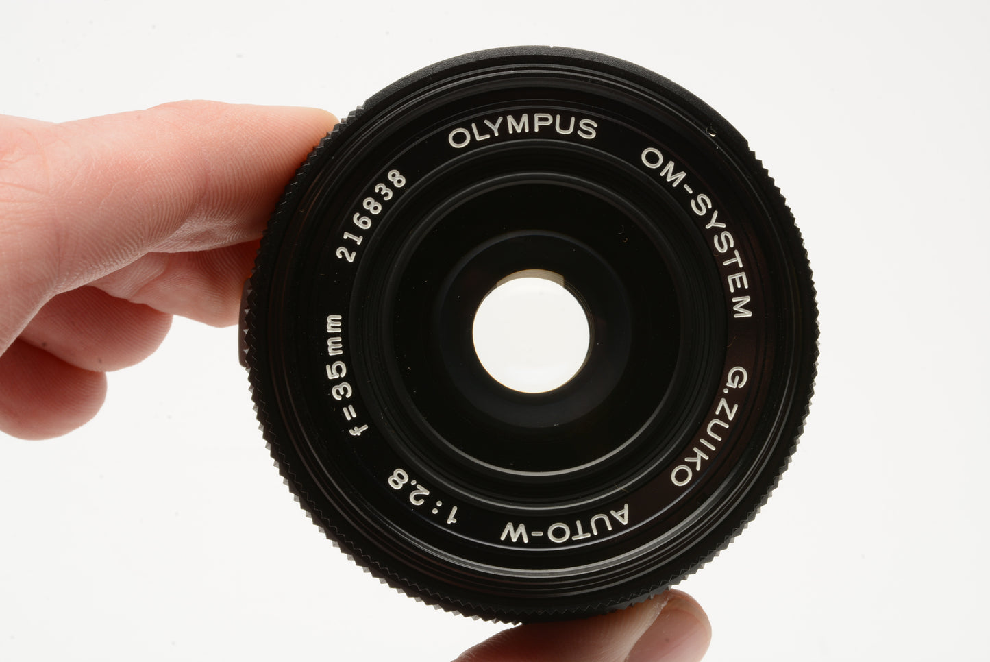 Olympus OM-System 35mm f2.8 wide angle lens, caps + case