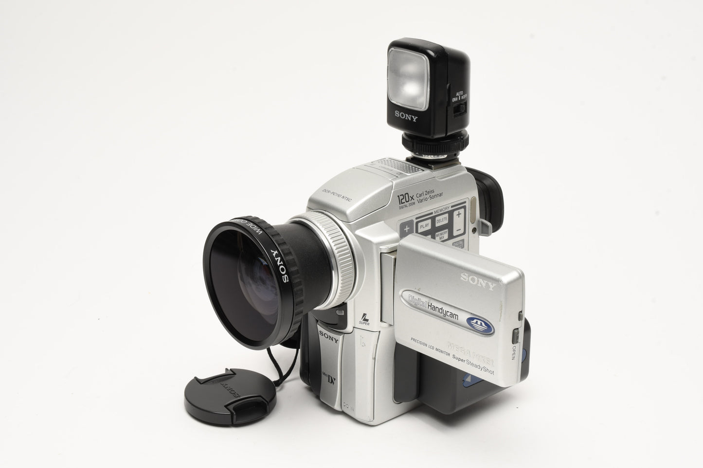 Sony DCR-PC110 Mini DV Camcorder large Bundle, Mic+Light+Case+++ Tested