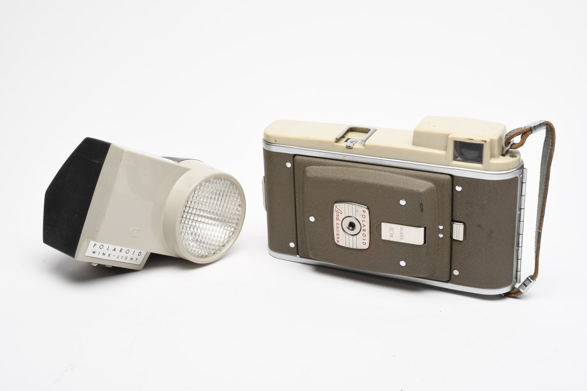 Polaroid Land camera Model 80B, w/Wink light and Light Reducer Vintage
