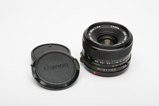 Canon FD 28mm f/2.8 Wide Angle Lens w/Caps