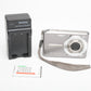 Casio EX-S500 5MP digital Point&Shoot camera, Batt+charger, tested