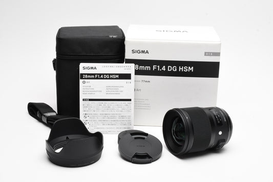 Sigma 28mm f1.4 DG HSM Nikon Mount, Mint, Boxed, USA