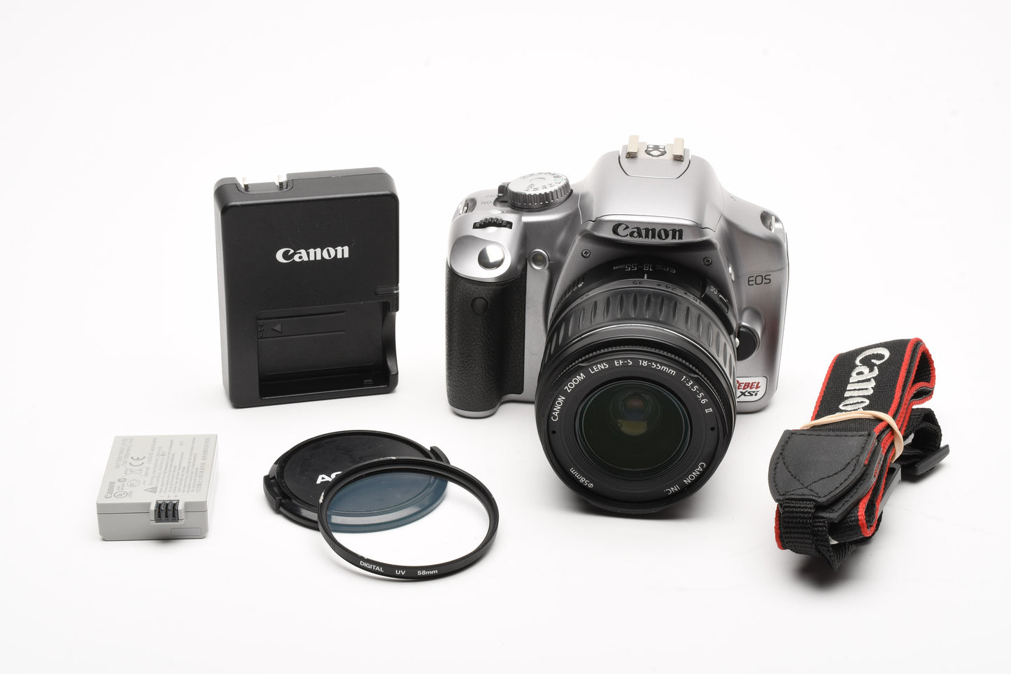 Canon Rebel XSi DSLR w/18-55mm F3.5-5.6 II, batt, charger, UV, Only 11K Acts