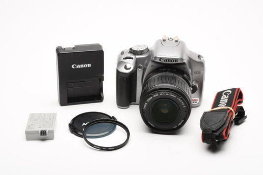 Canon Rebel XSi DSLR w/18-55mm F3.5-5.6 II, batt, charger, UV, Only 11K Acts