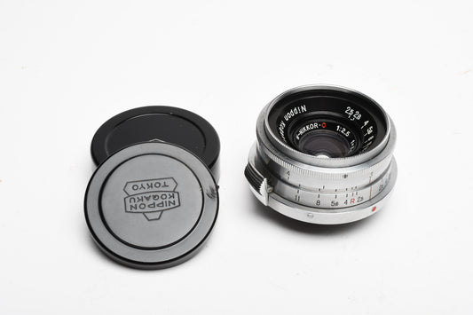 Nippon Kogaku W-Nikkor 3.5cm f2.5 Contax RF Mount +Caps *Read