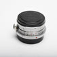 Nippon Kogaku W-Nikkor 3.5cm f2.5 Contax RF Mount +Caps *Read