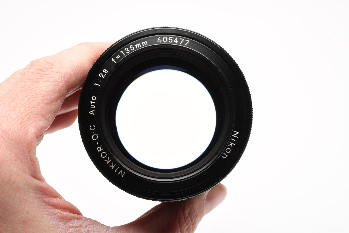 Nikon Nikkor-Q.C 135mm f2.8 Non-AI lens, caps, Mint- + UV