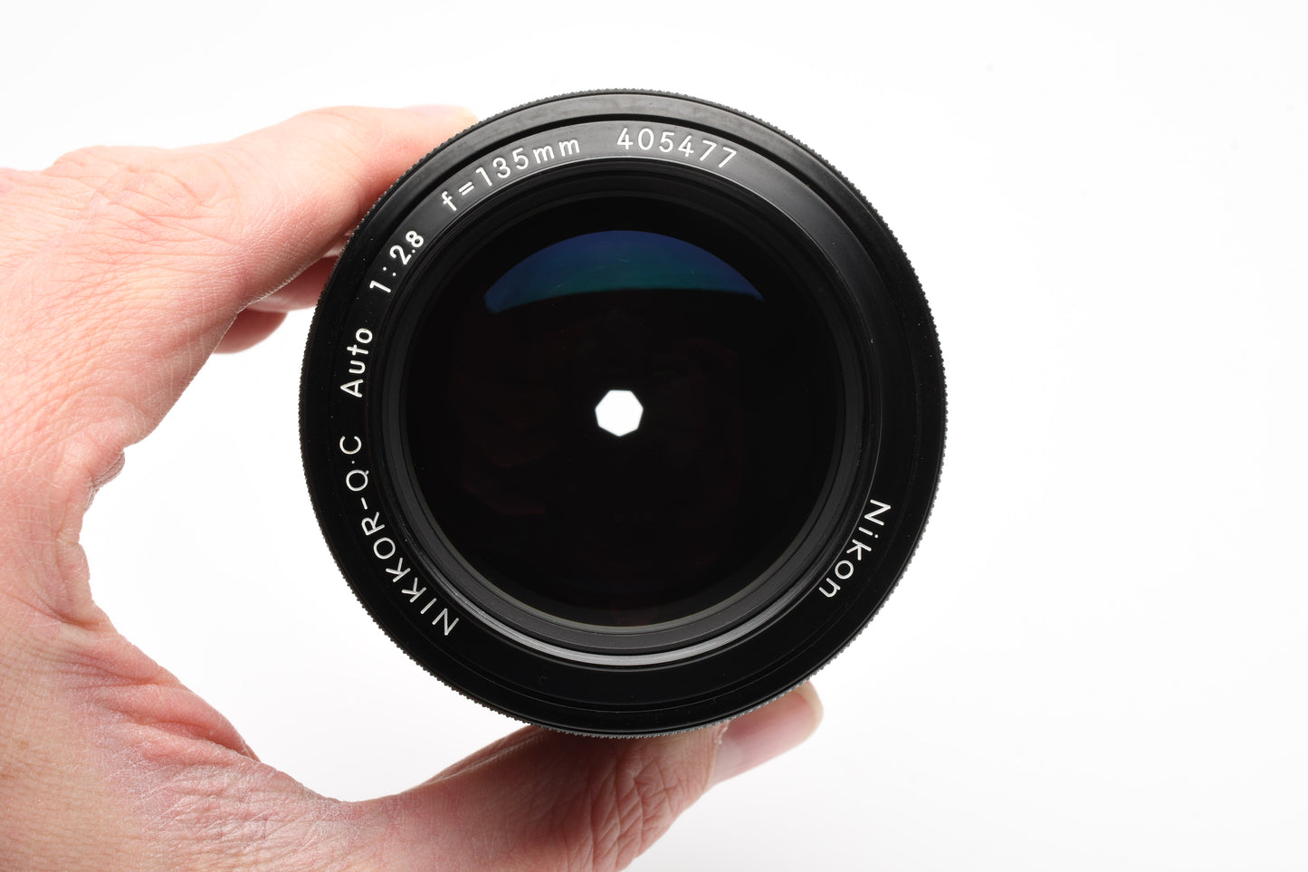 Nikon Nikkor-Q.C 135mm f2.8 Non-AI lens, caps, Mint- + UV