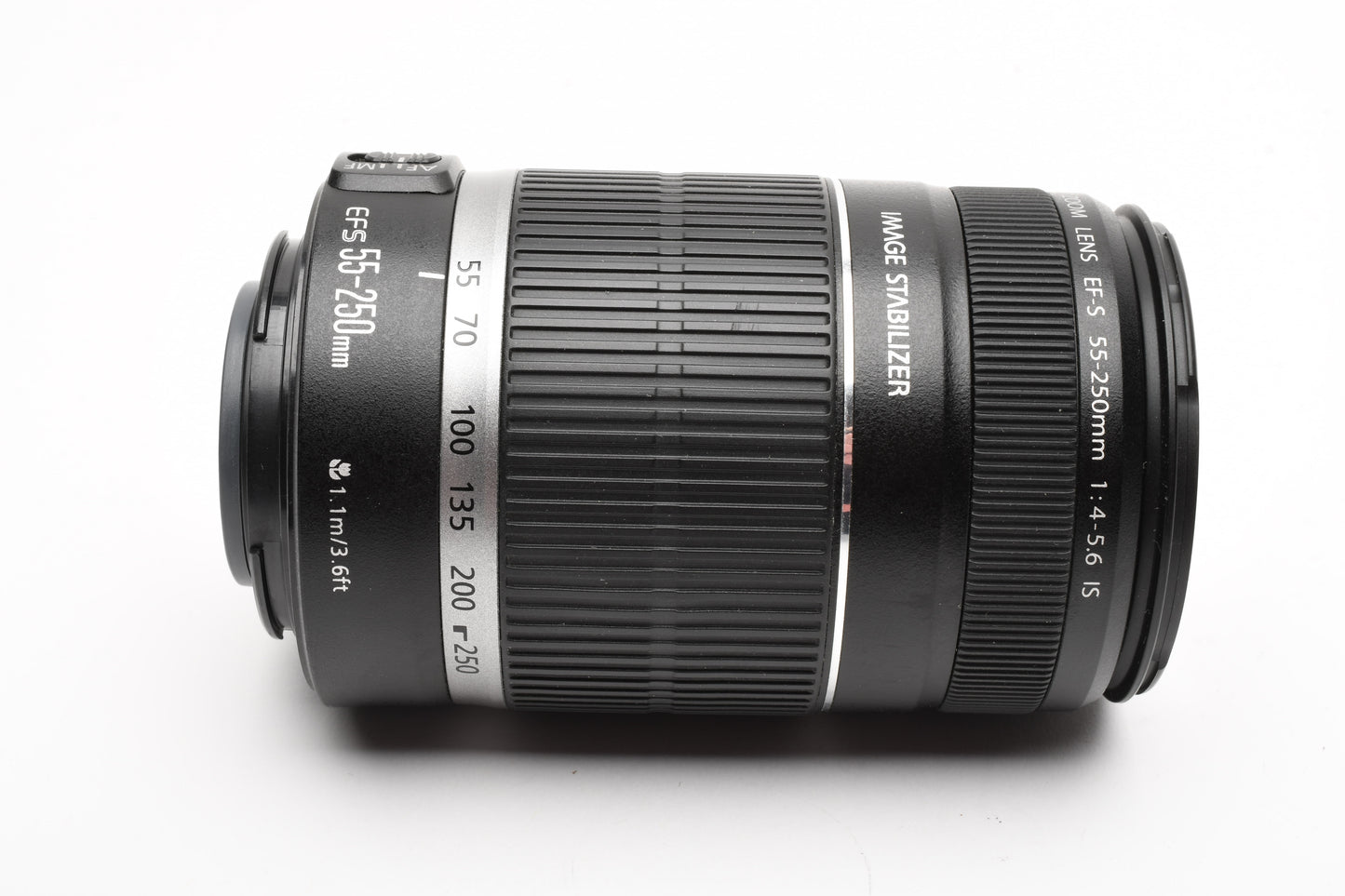 Canon EF-S 55-250mm f4-5.6 IS Zoom lens, caps, Nice & Clean