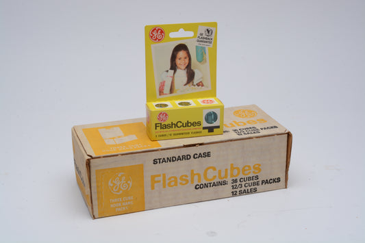 Bundle of 12 3-Cube GE Flash Cubes packs in original boxes (Total 36 cubes-144 flashes)