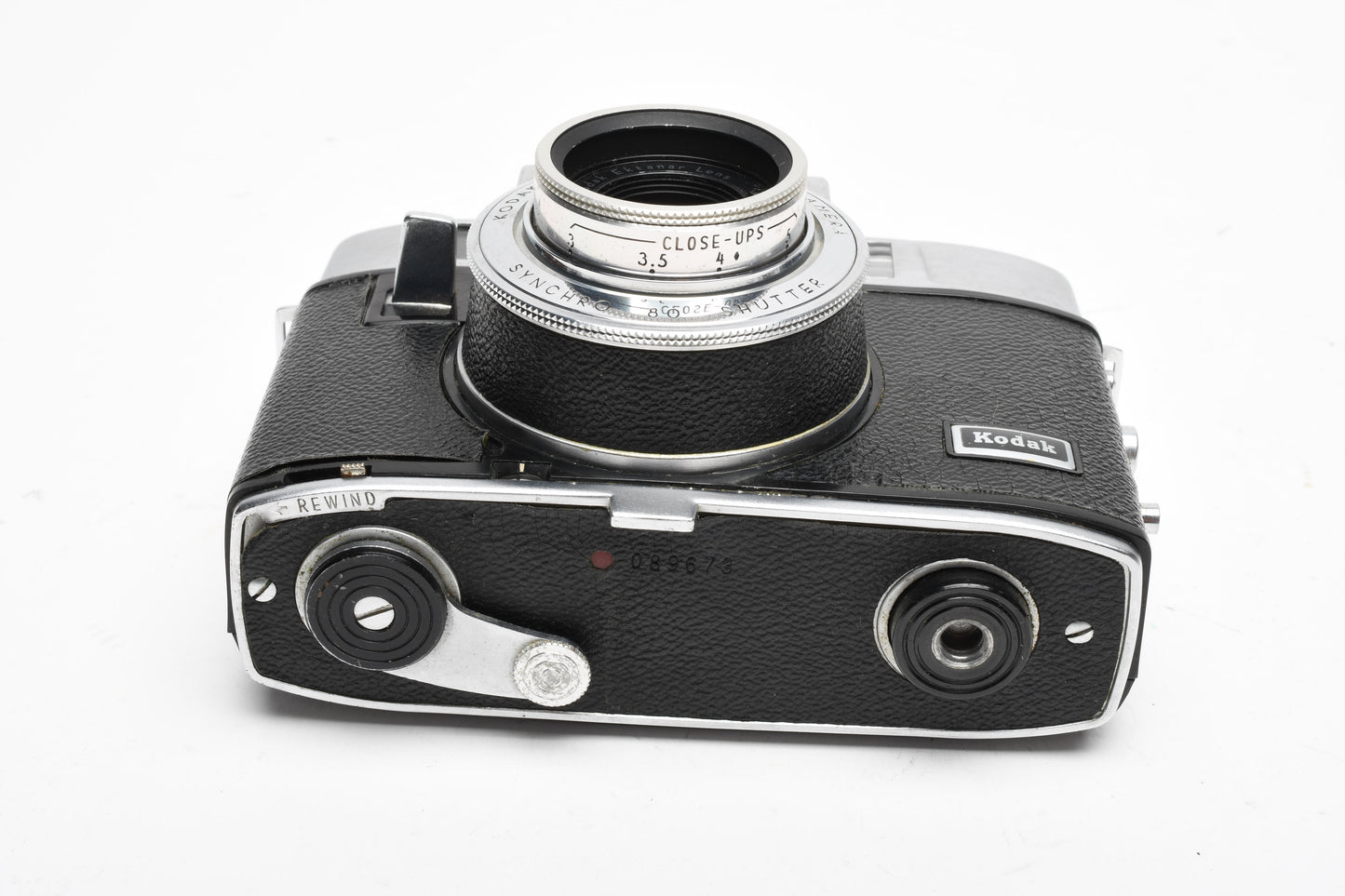 Kodak Automatic 35 camera, case, flash, Display, Vintage