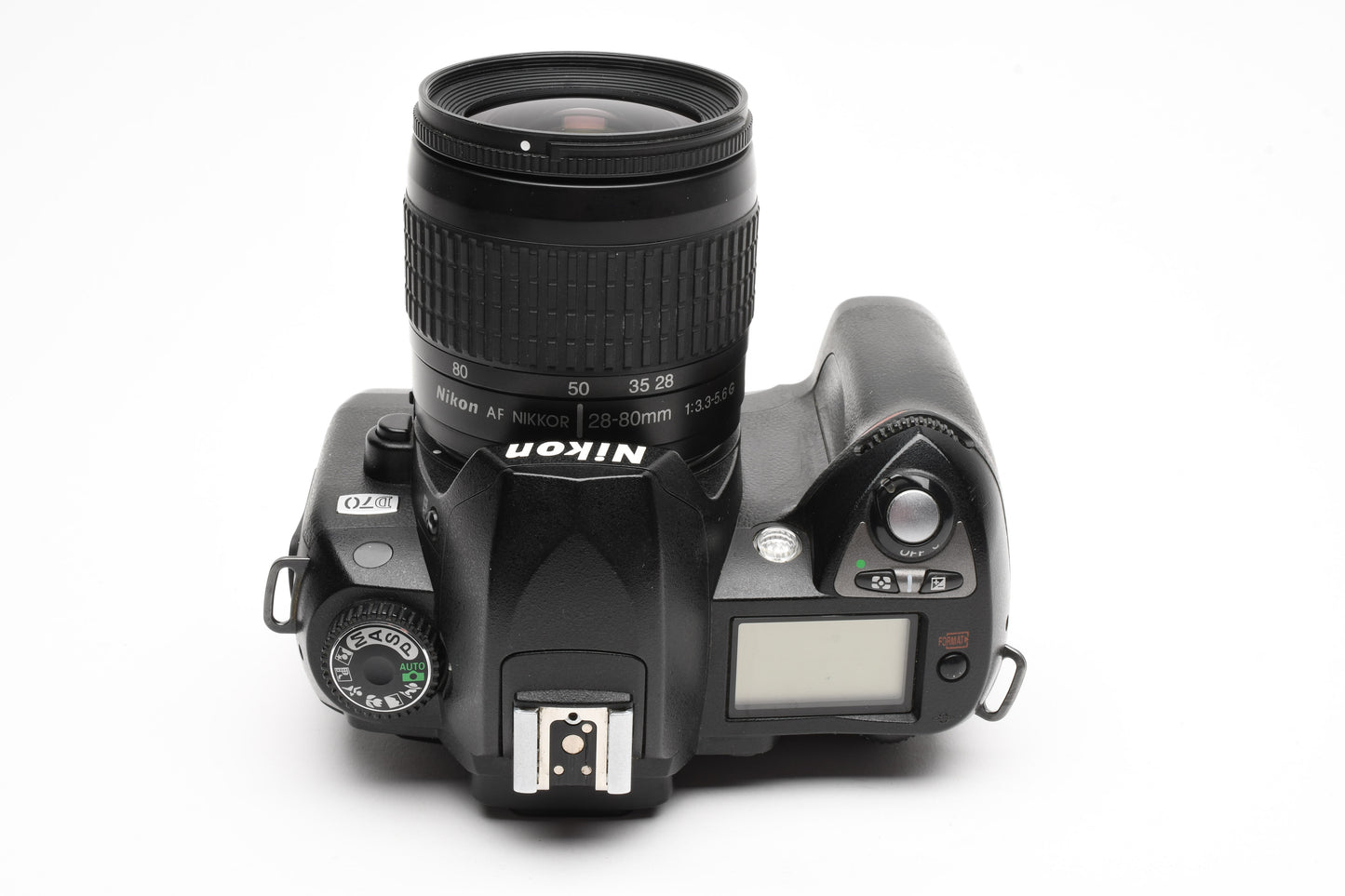 Nikon D70 DSLR w/28-80mm f3.3-5.6G, batt, charger, strap, CF, 32K Acts