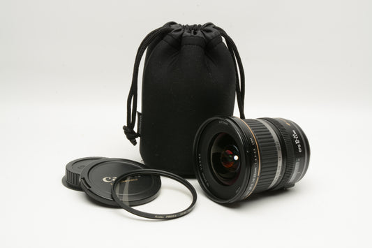Canon EFS 10-22mm f3.5-4.5 USM zoom lens, caps, pouch +UV
