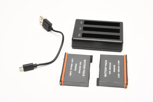2X Insta360 X3 batteries + Triple charger, Great!