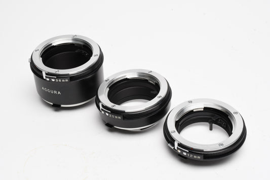 Accura Minolta MD Auto extension tubes set 12, 20, 36mm set