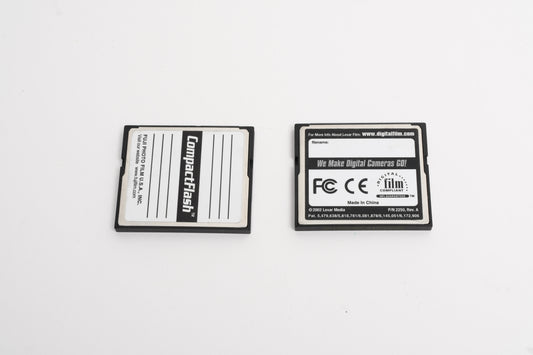 2x 64MB CF Compact Flash Cards, Clean, Formatted