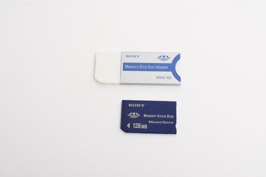 Sony 128MB Memory Stick Duo Card MagicGate w/ Adapter, Formatted