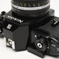 Nikon EM 35mm SLR w/Nikon Nikkor 50mm f1.8 lens, strap, cap, new seals