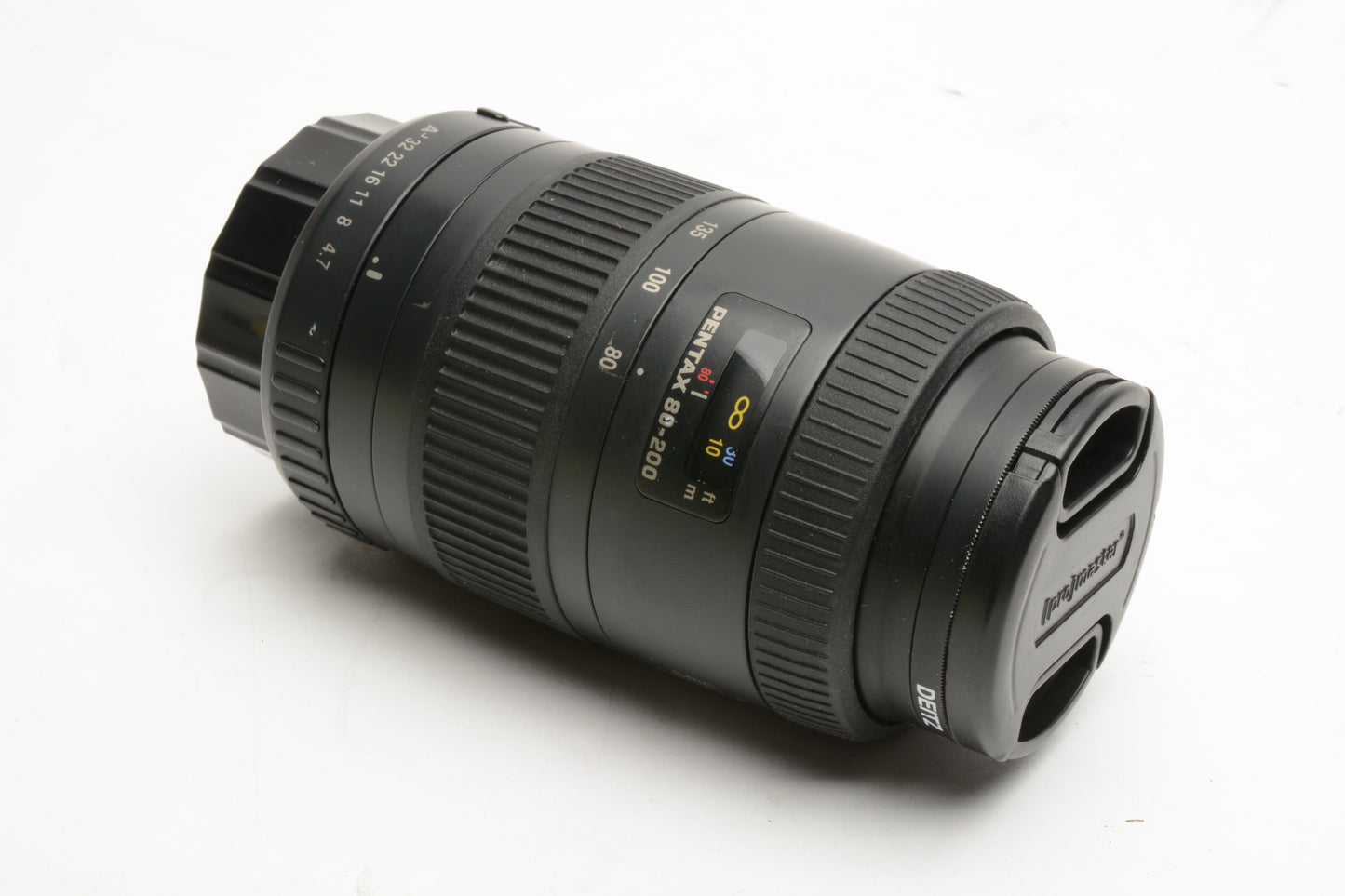 Pentax-A SMC AF 80-200mm F4.7-5.6 zoom lens, clean, compact, w/caps + Sky