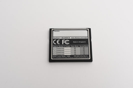 Nikon 16MB CF Compact Flash Card (Lexar Media) 8x Speed, Formatted