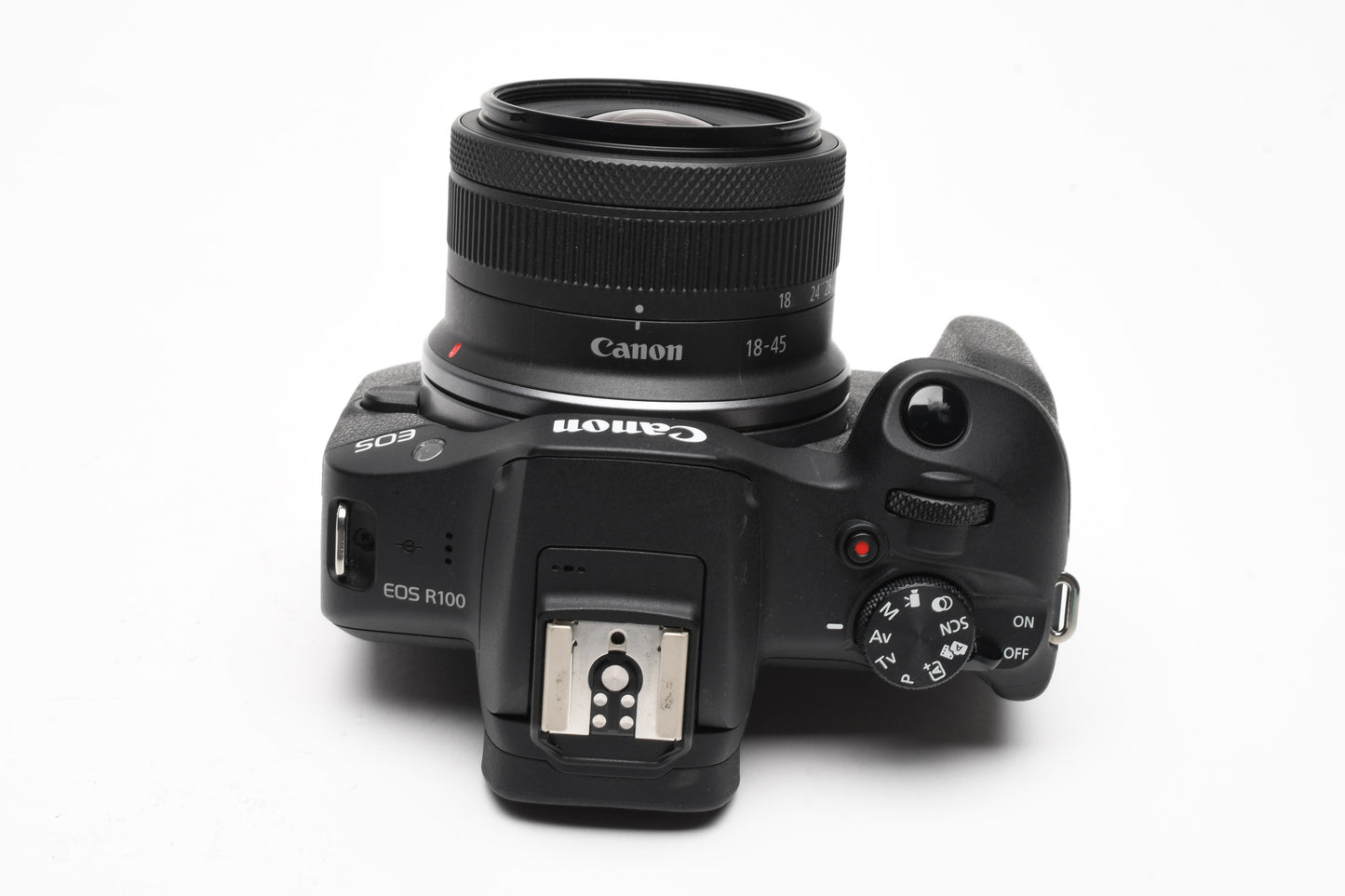 Canon EOS R100 Mirrorless w/18-45mm, 2X Batts, charger, <2K Acts! Mint-