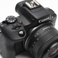 Canon EOS R100 Mirrorless w/18-45mm, 2X Batts, charger, <2K Acts! Mint-