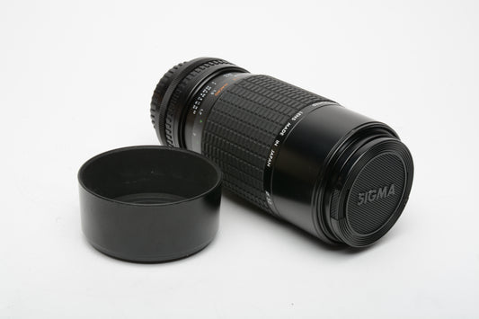 Sigma 75-210mm f3.5-4.5 Zoom KIII lens Konica AR Mount, Mint-, boxed+hood+case