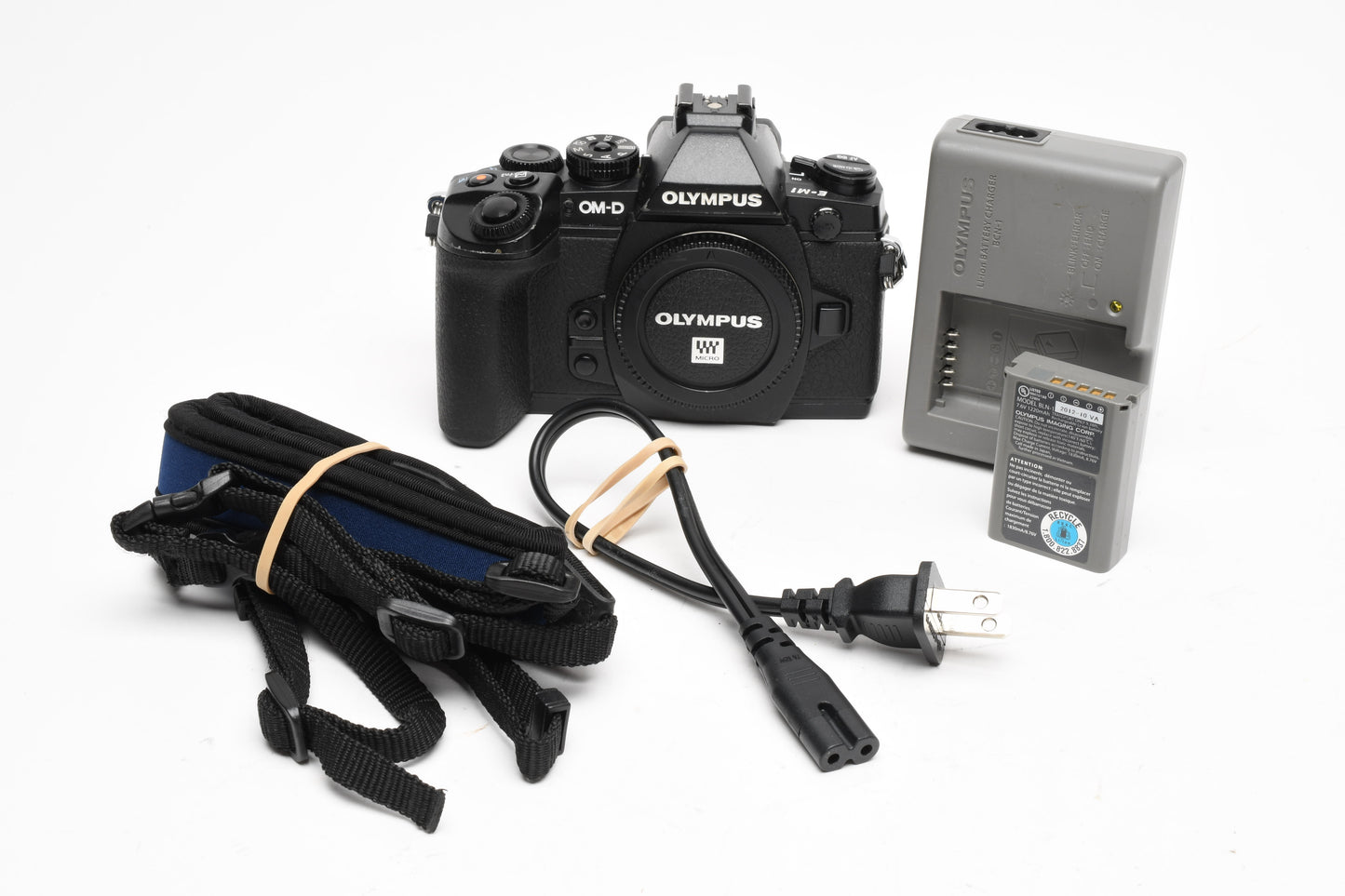 Olympus OM-D E-M1 Mirrorless Body w/ Batt, Charger, Strap, 13k Acts