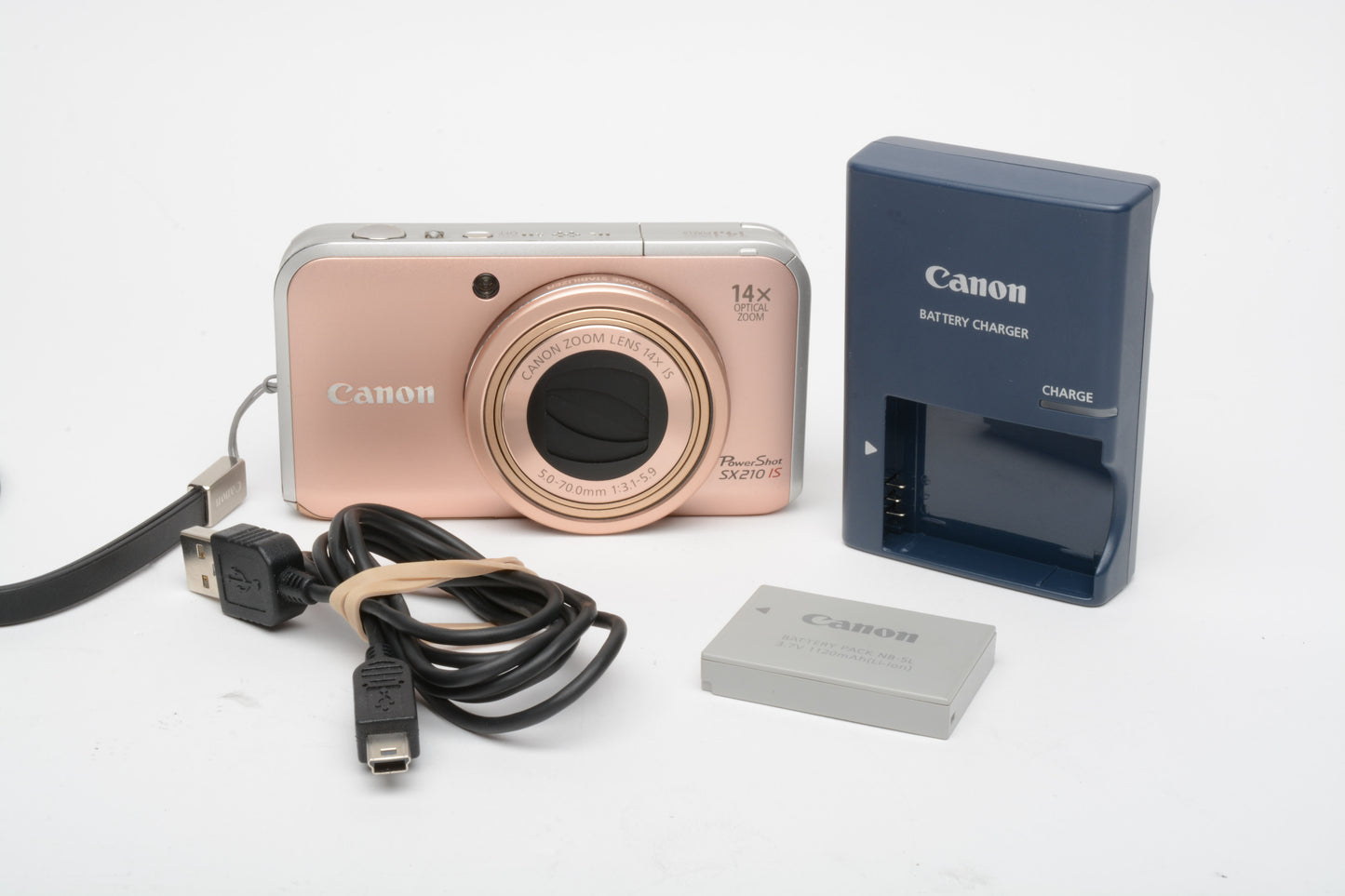 Canon Powershot SX210 IS 14X Zoom 14.1MP Digital Point&Shoot (Rose Gold) *Read